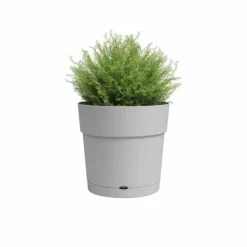 New ARTEVASI CAPRI STOR rund urtepotte - Plastik - Vandbeholder - diameter 30 cm - Lysegrå - L 29,5 XP 29,5 H 28,2 cm Krukker & Plantebeholdere