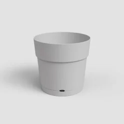 New ARTEVASI CAPRI STOR rund urtepotte - Plastik - Vandbeholder - diameter 30 cm - Lysegrå - L 29,5 XP 29,5 H 28,2 cm Krukker & Plantebeholdere