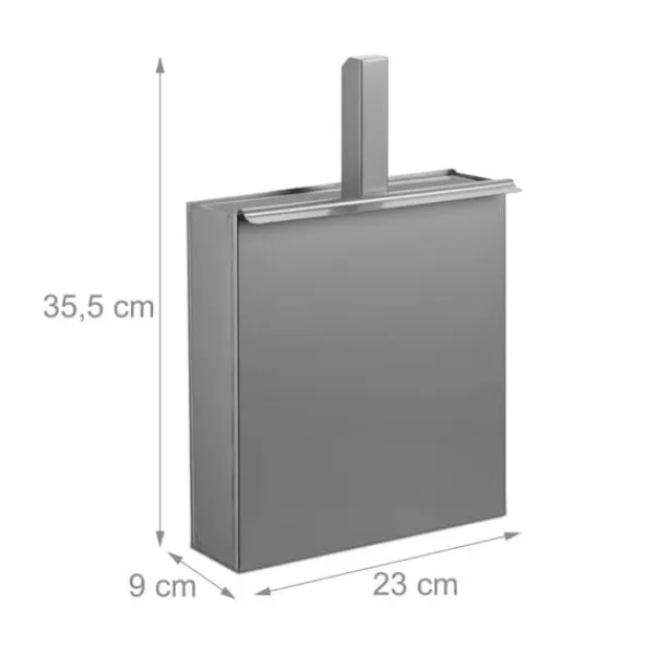 Tilbehør Til Brændeovne & Pejse^Askespand med skovl, 35,5x23x9 cm, sølv