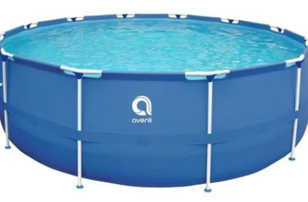 Avenli 305 cm Rund Overjordisk Pool Sæt med Pumpe & Filter til Haveelskere Pooler