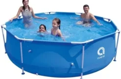 Avenli 305 cm Rund Overjordisk Pool Sæt med Pumpe & Filter til Haveelskere Pooler