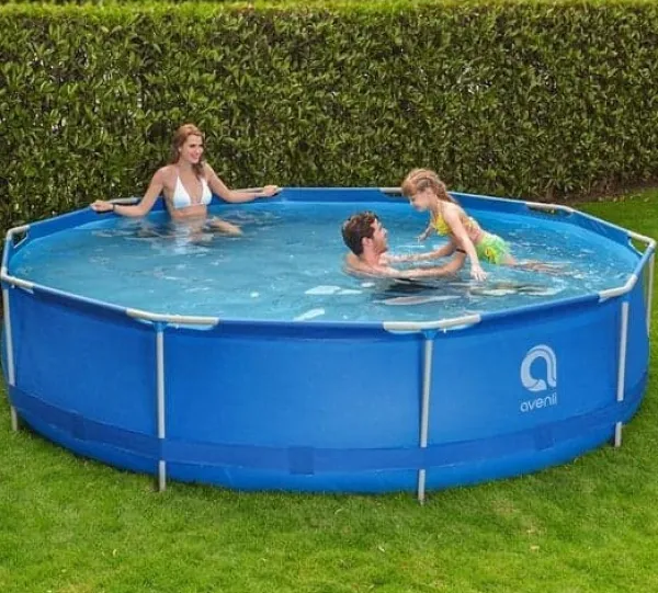 Avenli 305 cm Rund Overjordisk Pool Sæt med Pumpe & Filter til Haveelskere Pooler