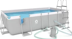 Viking Choice Pooler^Avenli 400x200x99cm Rektangulær Ramme Pool med Pumpe, Ideel til Familier & Sociale Samvær