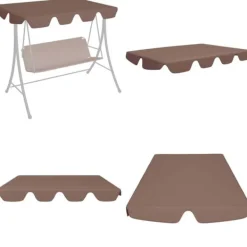 Telte & Lysthuse^Baldakin til havegynge 150/130x105/70 cm brun - Baldakin - Baldakiner - Home & Living