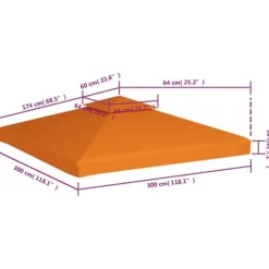 Sale Baldakin til havepavillon 3x3 m 310 g/m² orange - Baldakin - Baldakiner - Home & Living Telte & Lysthuse