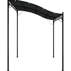 Buer, Spalier, Lysthuse Uden Tag^Baldakin 2x2,3 m - Vandafvisende polyester og stål | Farve: Antracitgrå | 180 g/m²