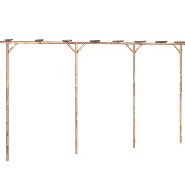 Buer, Spalier, Lysthuse Uden Tag^Bambus pergola - Stabil havebue | Størrelse: 385x40x205 cm
