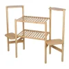 Plantestativer^Bambus Planteholder, 6-Lags Design, Naturlig Træfinish,Naturligt Træ