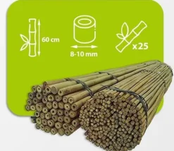 Outlet Bambusstænger 60 cm 8/10 mm /25 stk/ Krukker & Plantebeholdere
