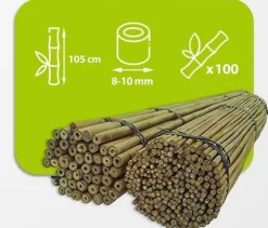 Krukker & Plantebeholdere^Bambusstænger 105 cm 8/10 mm /100 stk/