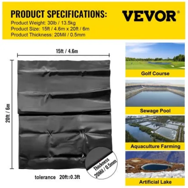 Haveduge^Bassindug 460x600 cm Sort LLDPE