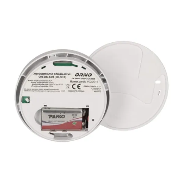 Røg- & Kulmonoxiddetektorer^BATTERIDREVET RØGALARM 9V - ON-DC-609