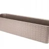 Krukker & Plantebeholdere^Beige rattan balkonkasse 60 cm