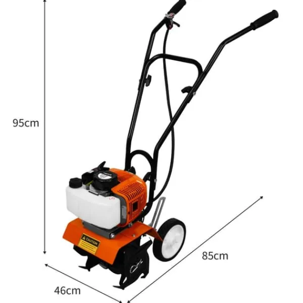 Online Benzindrevet Rotavator Rorpind Trådløs Have 52CC 4 stålblade 30 cm Arbejdsbredde 20 cm Dybde Bærbar gravemaskine Ukrudtsfjernelse PPE og værktøjssæt | CDON Havemaskiner