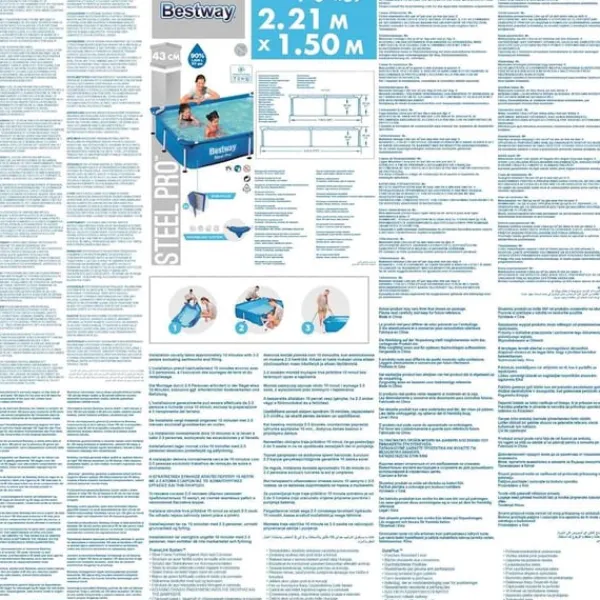 Bestway Pooler^pool Steel Pro 221x150x43 cm