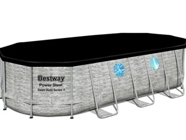 Viking Choice Pooler^Bestway Power Steel Swim Vista Series II Familiepool med Sikkerhedsvinduer, 549x274x122cm
