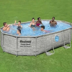Pooler^Bestway Power Steel swimmingpoolsæt - Inkl. filterpumpe | Størrelse: 488x305x107 cm