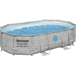 Pooler^Bestway Power Steel swimmingpoolsæt - Inkl. filterpumpe | Størrelse: 488x305x107 cm