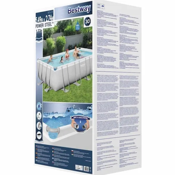 Power Steel swimmingpool 549x274x122 cm rektangulær Pooler