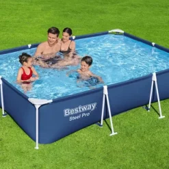 Best Rectangular Steel Pro Swimming Pool - 300 x 201 x 66 cm - Blå - Inkluderet tilbehør CB1 Pooler