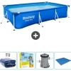 Bestway Pooler^Rectangular Steel Pro Swimming Pool - 300 x 201 x 66 cm - Blå - Inkluderet tilbehør CB6