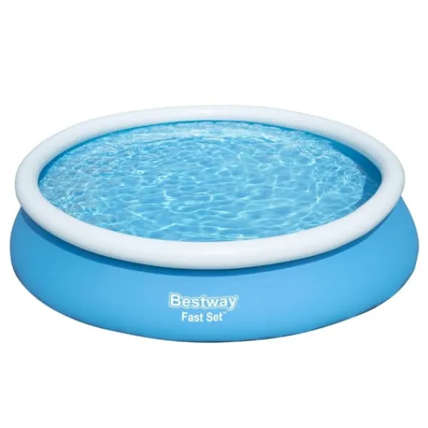 Outlet Round Oppustelig Fast Set Swimming Pool - 366 x 76 cm - Blå - Inklusive Tilbehør CB11 Pooler