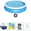 Round Oppustelig Fast Set Swimming Pool - 305 x 66 cm - Blå - Inkluderet tilbehør CB9 Pooler
