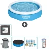 Bestway Pooler^Round Oppustelig Fast Set Swimming Pool - 305 x 66 cm - Blå - Inklusive Tilbehør CB13