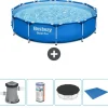 Online Round Steel Pro Swimming Pool - 366 x 76 cm - Blå - Inklusive Tilbehør CB52 Pooler