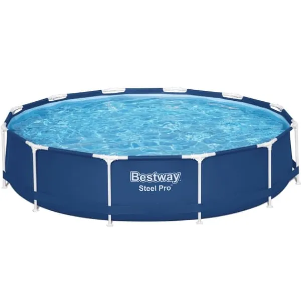 Best Round Steel Pro Swimming Pool - 366 x 76 cm - Blå - Inklusive Tilbehør CB13 Pooler