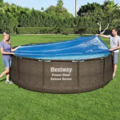 New Bestway solopvarmet poolovertræk Flowclear 356 cm | Farve: Blå | Størrelse: 356 cm Pool- & Spatilbehør