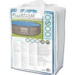 New Bestway solopvarmet poolovertræk Flowclear 356 cm | Farve: Blå | Størrelse: 356 cm Pool- & Spatilbehør