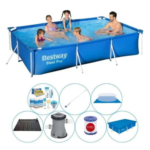 Sale Steel Pro Rectangular 300x201x66 cm - Blå - Pool plus tilbehør Pooler