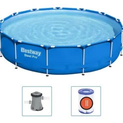 Pooler^Bestway Steel Pro swimmingpool - 396x84 cm | Farve: Blå