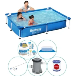 Steel Pro 221x150x43 cm - Pool plus tilbehør Pooler