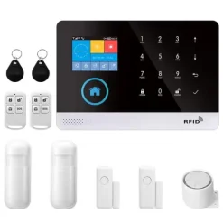Hjemmealarmsystemer^Bevægelsesdør Magnet Sensor Alarm System, Smart Home Integration, Forbedret Sikkerhed,EU Stik, 2G GSM Kit B