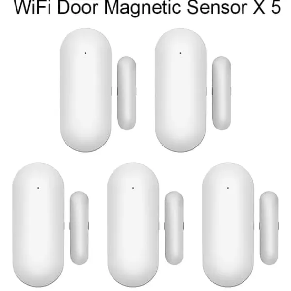 Sensorer Til Sikkerhedssystemer^Bevægelsesdørsensor, 2.4G WiFi, Smart Home-kompatibilitet,5PC WiFi Sensor
