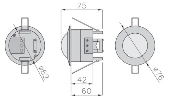 Bevægelsesdetektorer^Bevægelsessensor hvid 6m rækkevidde CR-5 1200W 240V 360° IP20 GTV CR-CR5000-00