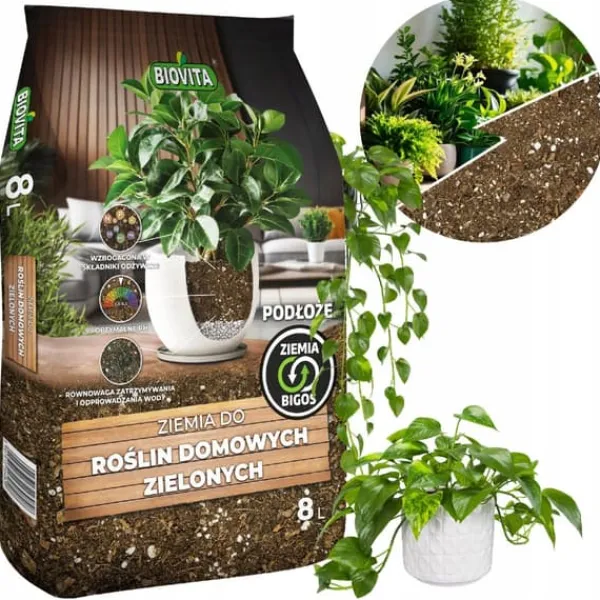 Jord & Sand^BIGOS jord til grønne stueplanter BIOVITA 8l