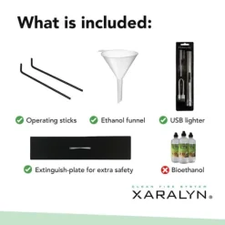 Discount Bioethanolbrænder S med indbygget profil - Sort - sikker og nem installation - 2 KW varme Pejse