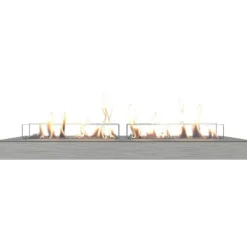 Pejse^Bioethanolbrænder XXL (11814LS) med indbygget læbe - Børstet rustfrit stål - bioethanol indbygningsovn med patenteret keramisk sten - 4,5 KW varme