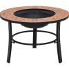 Pejse^Bålfad i mosaik 68 cm - Dekorativt bålsted til have | Farve: Terracotta