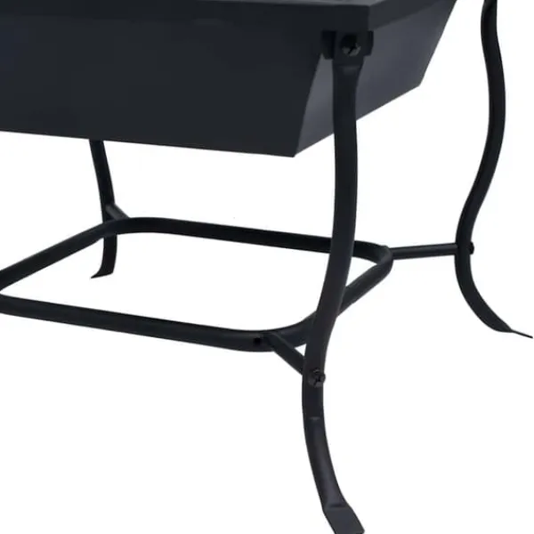 Sale Bålfad i stål - Dekorativt udendørs bål- og grillområde | Størrelse: 42x42x45 cm | Farve: Sort Pejse