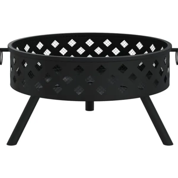 Pejse^Bålfad med ildrager - Stål | 58 cm | XXL