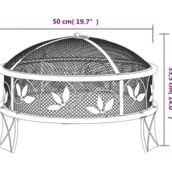 Sale Bålfad med ildrager - Stål 50 cm | Størrelse: XXL Pejse