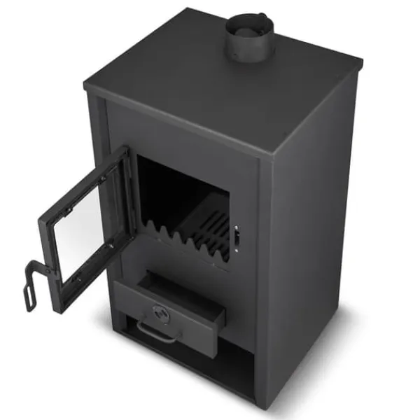 BLIST B2E Moderne Design Træbrændeovn med Vandmantel - 15 kW, Miljøvenlig Opvarmning til Designbevidste Hjem Brændeovne