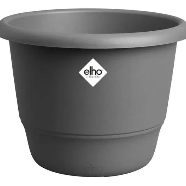 Hot Blomkruka - ELHO - Amiga Round 25 - Svart - L 25 x B 24,5 x H 18 cm - Utomhus - 100% återvunnet Krukker & Plantebeholdere