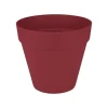 Krukker & Plantebeholdere^Blomkruka - Elho - Loft Urban Round - Hjul 50 - Röd - L 49 x B 48,5 x H 45 cm - Utomhus - 100% återvunnen