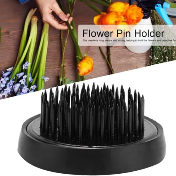 Discount Blomsterarrangeringsværktøj Sort Rund Ikebana Kenzan Plumbum Nåle Blomsternålholder (46 mm) Nyplukkede Blomster