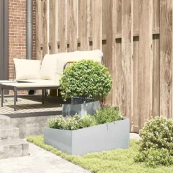 Hot Blomsterkrukke i sølv galvaniseret stål - Moderne design | Størrelse: 60x60x50 cm Krukker & Plantebeholdere
